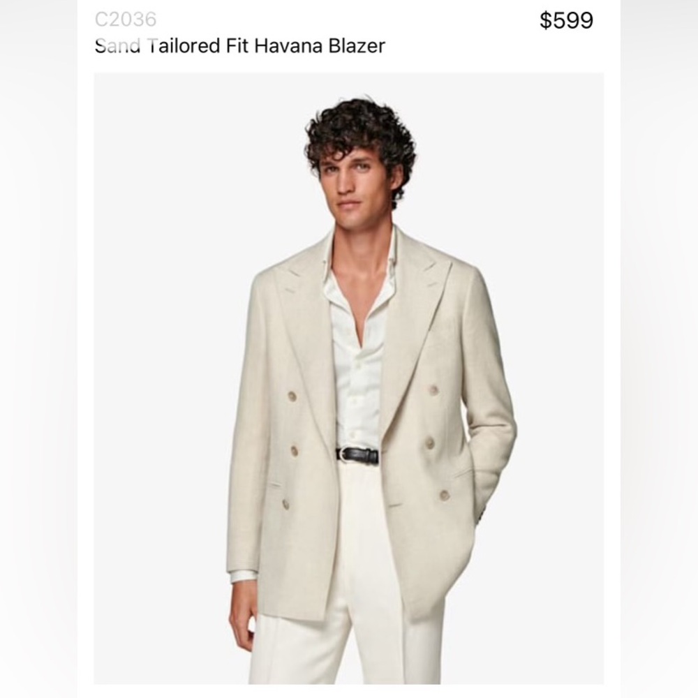 Wool Silk Linen Cashmere Db Blazer - image 1